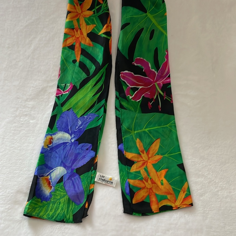 Liz Claiborne 100% silk floral print scarf